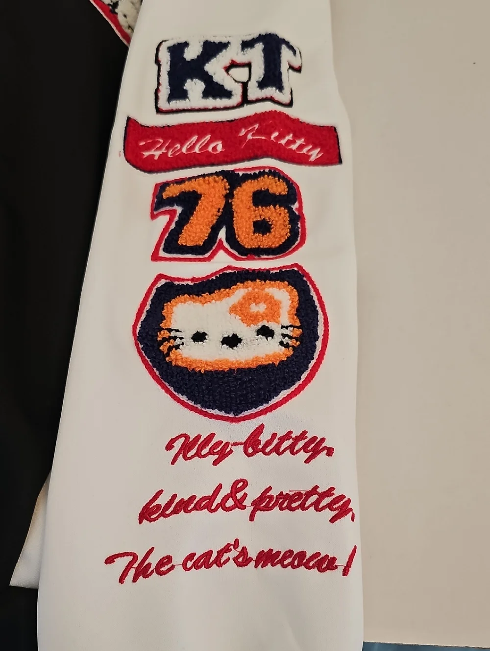 New Sanrio 2XL & 1X Hello Kitty 1976-2005 Colorful Patchwork Varsity Jacket - Picture 5 of 16